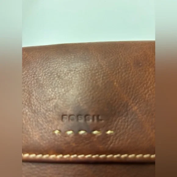 Fossil Brown Leather Pebbled Tri Fold Wallet - Picture 2 of 6